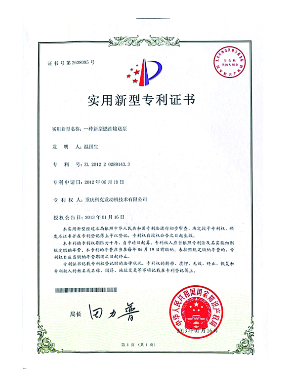 CN201220288143.3一種新型燃油輸送泵